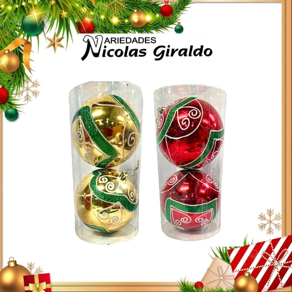 @BOLA GIGANTE X2 ROJA-DORADA Y VERDE-DORADO