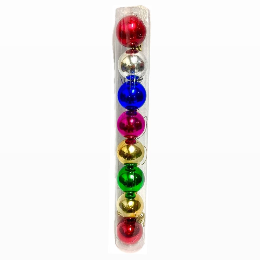 @BOLA NAVIDEÑA MINI TUBO X8 MULTICOLOR 