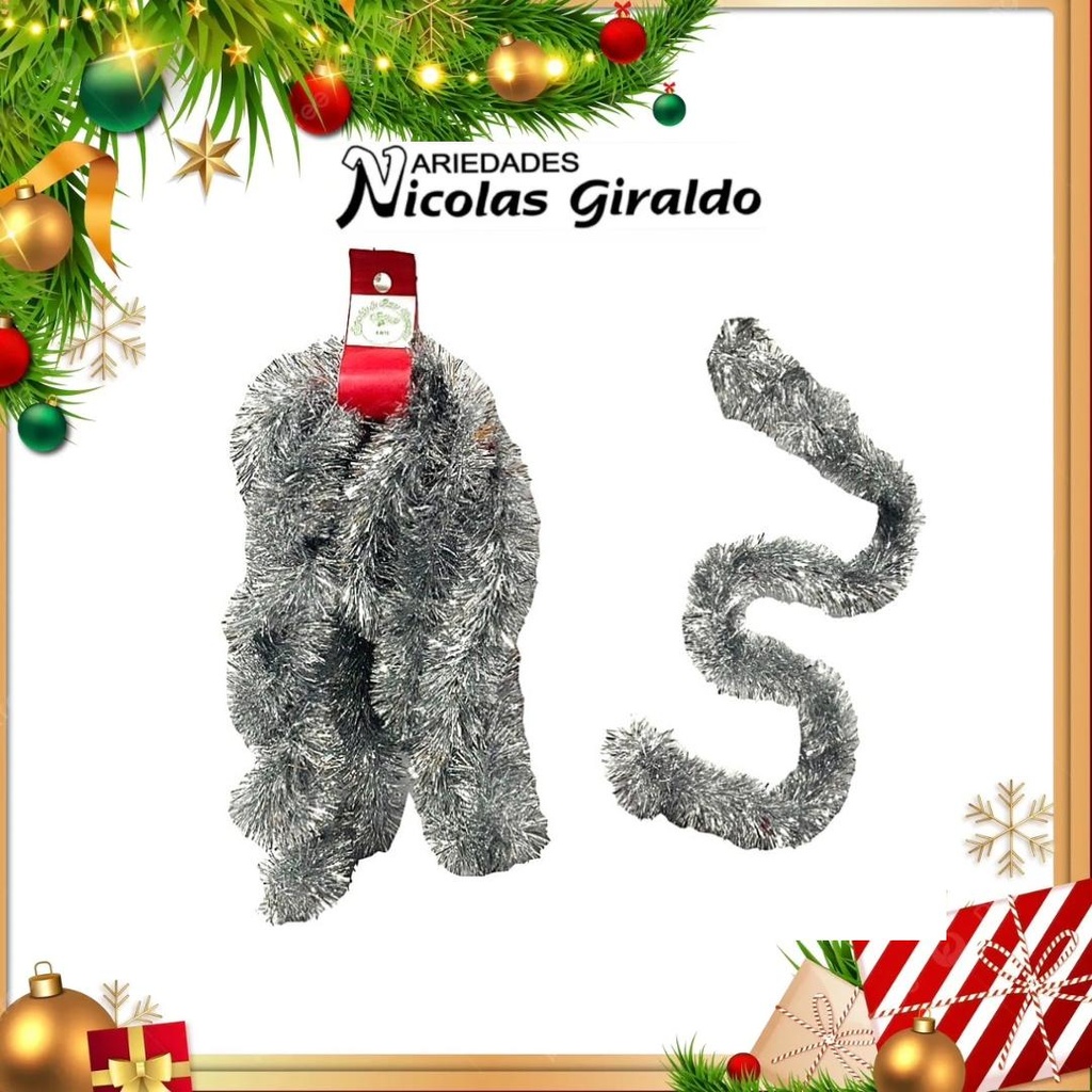 GUIRNALDA NACIONAL METALIZADA PLATA X4MTS