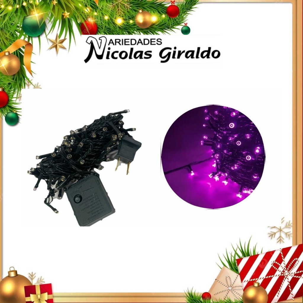 @INSTALACION LED X100L LINEAL PURPURA 9 MTS CABLE VERDE 