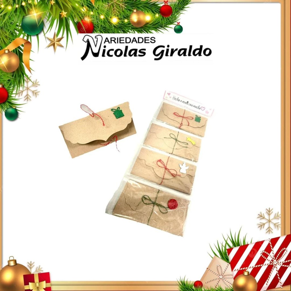 @LLUVIA SOBRE KRAFT PAQUETE X12 NAVIDAD