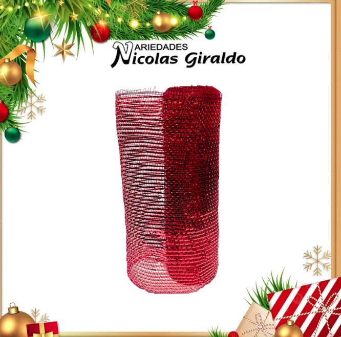 @MALLA DECORATIVA 26CM 8 YARDAS VINOTINTO