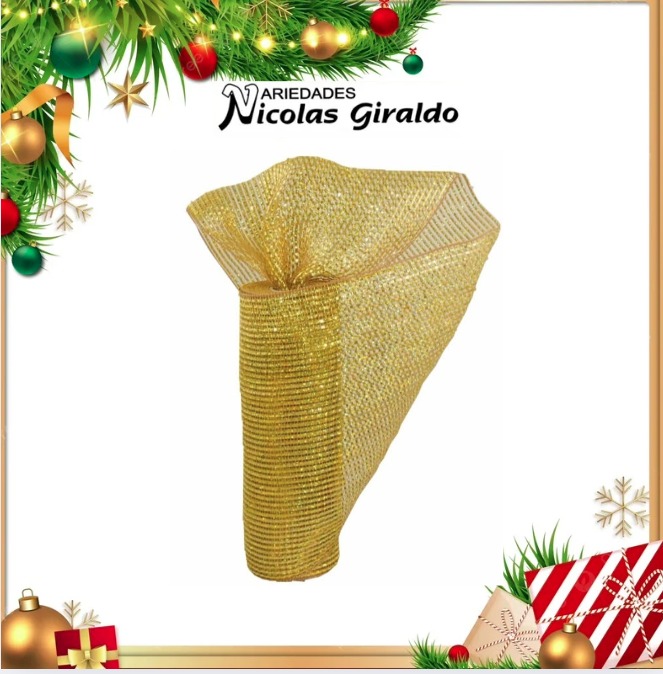 @MALLA DECORATIVA 26CM 8 YARDAS DORADA