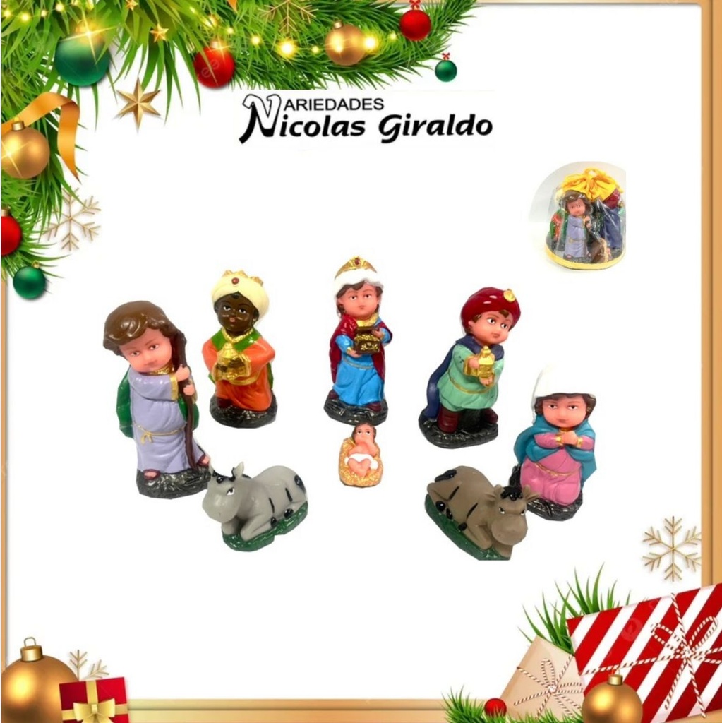 PESEBRE COLOR INFANTIL PEQUEÑO #13 X8 PIEZAS