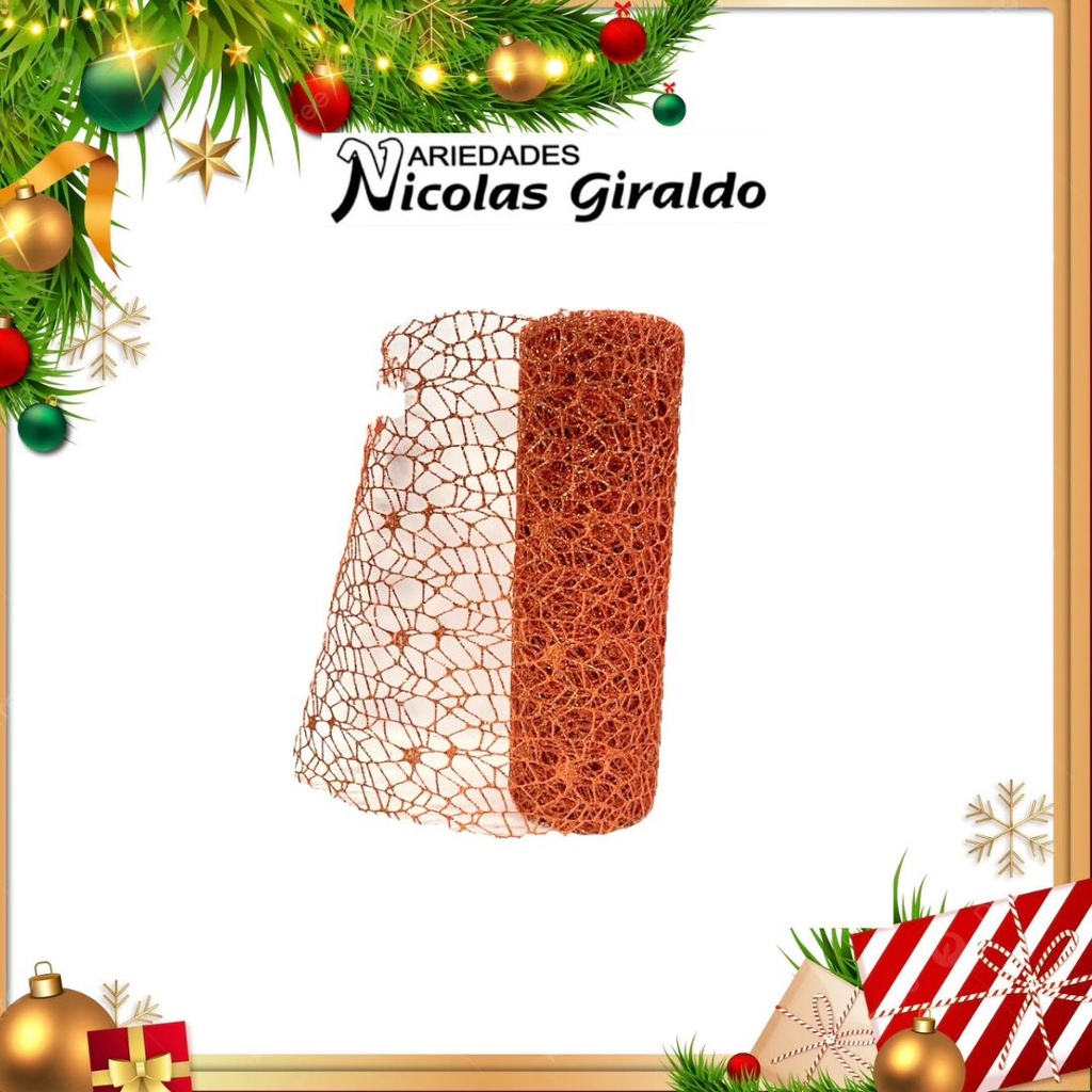 @MALLA DECORATIVA 26CM 5YDS NIDO PAJARO OCRE
