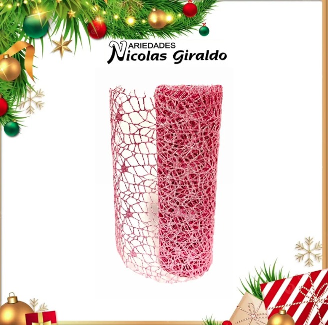 @MALLA DECORATIVA 26CM 5YDS NIDO PAJARO ROSADA
