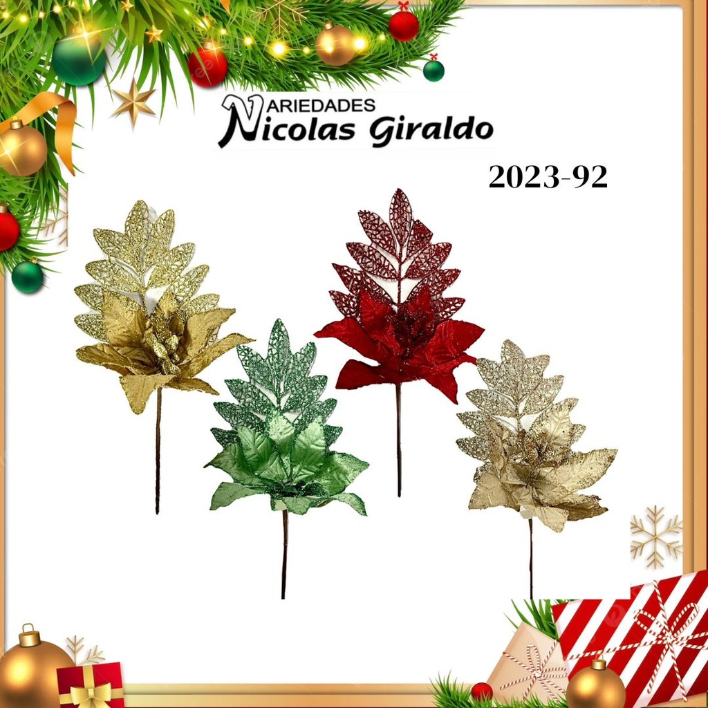 @FLOR NAVIDEÑA CON HOJA GRANDE