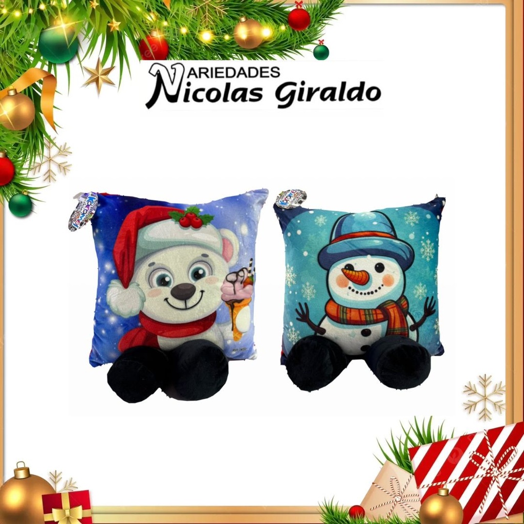 COJIN NAVIDEÑO FINO PATAS 34X34