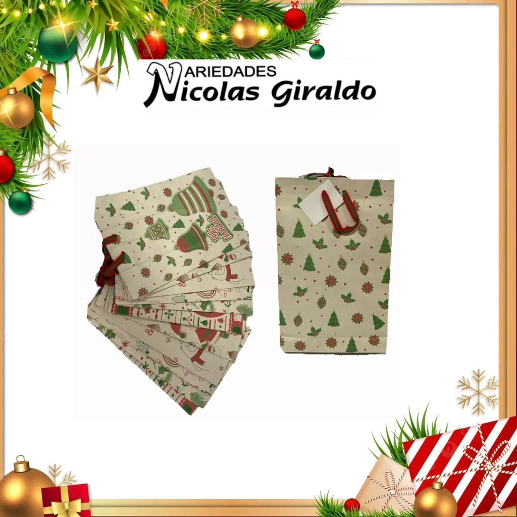 @BOLSA NAVIDEÑA ECOLOGICA MEDIANA PQT X12 