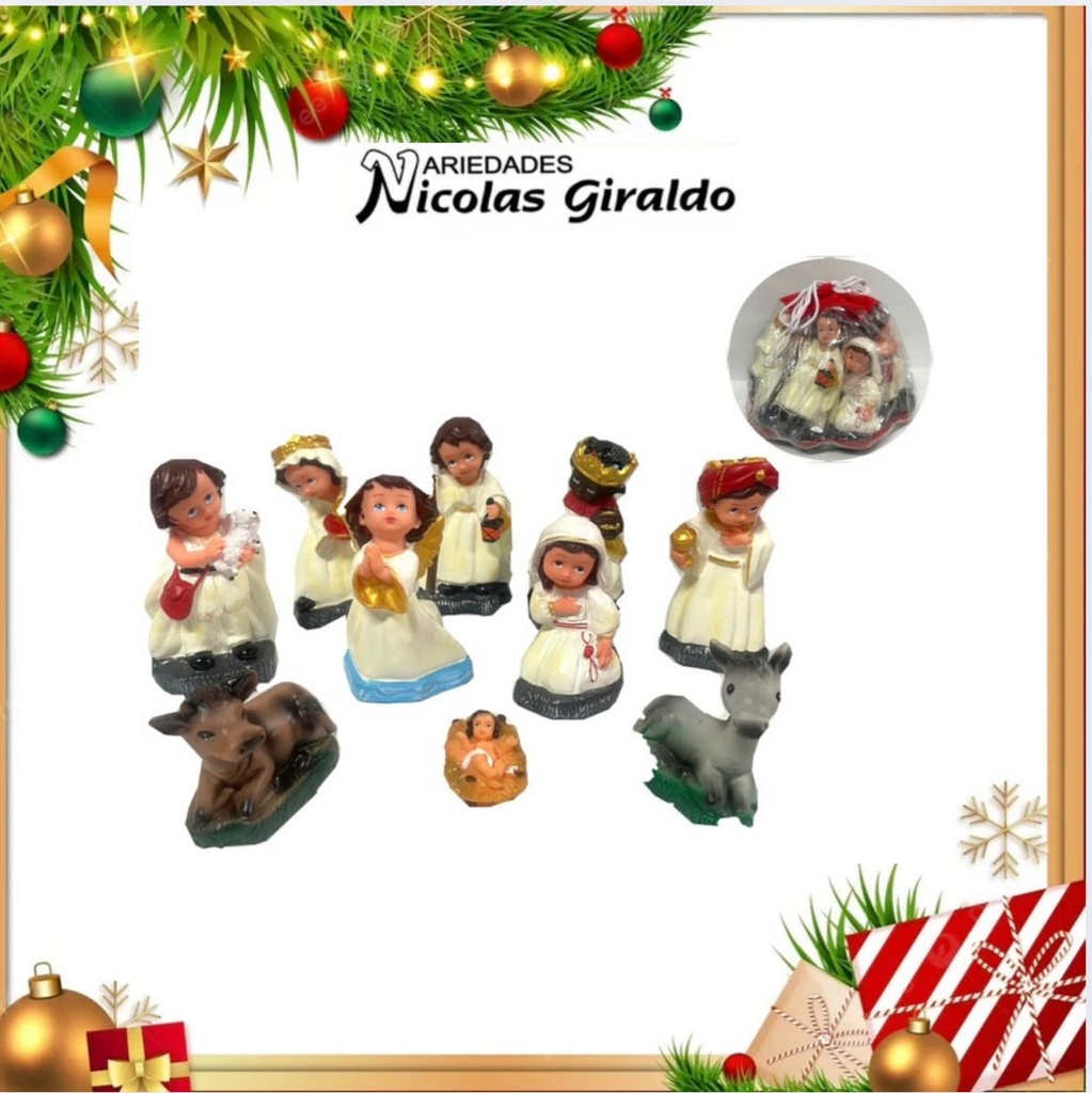 PESEBRE FANTASIA BLANCO INFANTIL #13 X10 PIEZAS