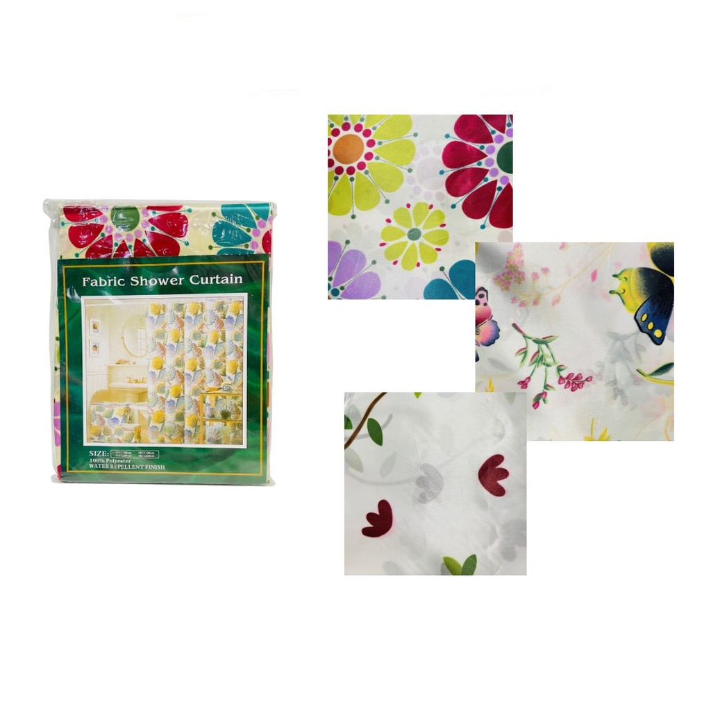 (COR-01)Cortina baño fina estampada