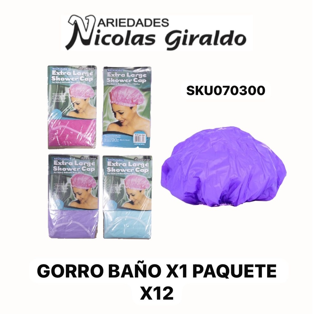 @Gorro baño x1 paquete x12 