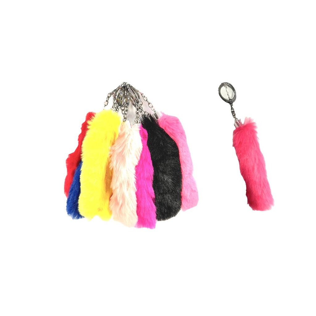 Llavero peludo largo pqt x12