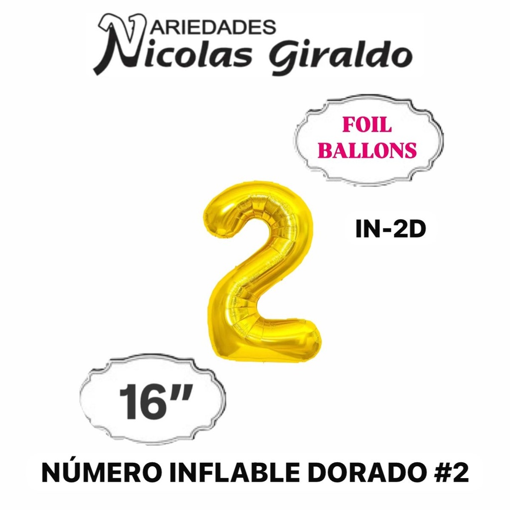 @Numero inflable dorado #2 