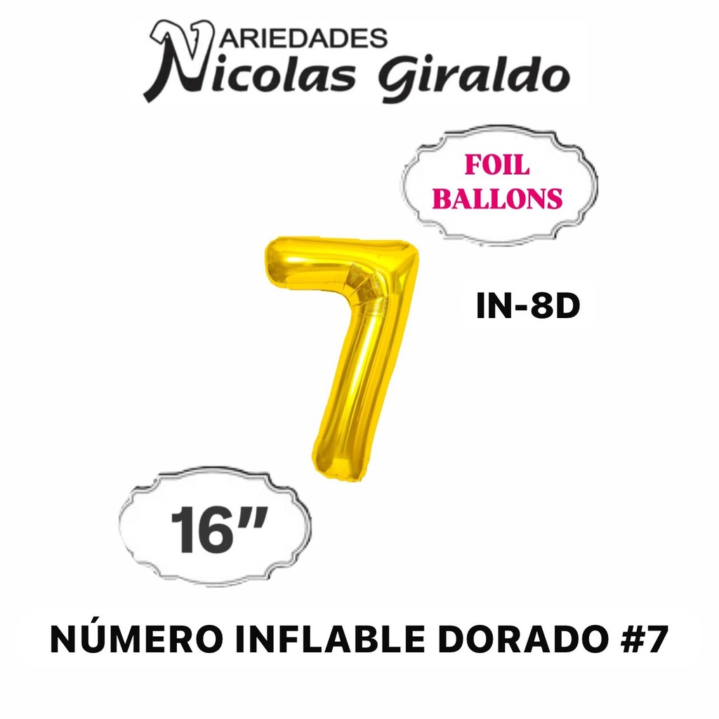  Numero inflable dorado #7