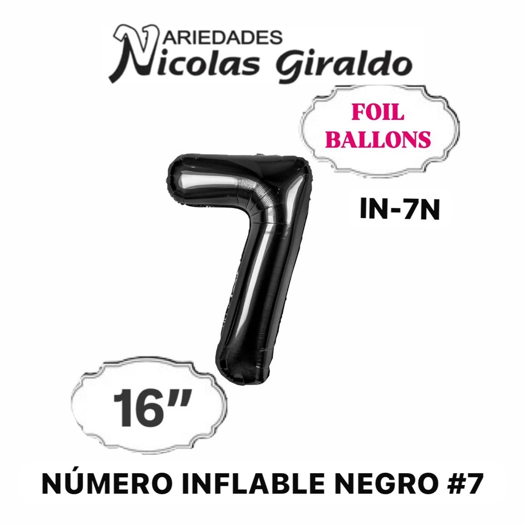 @(1404P)Numero inflable negro #7