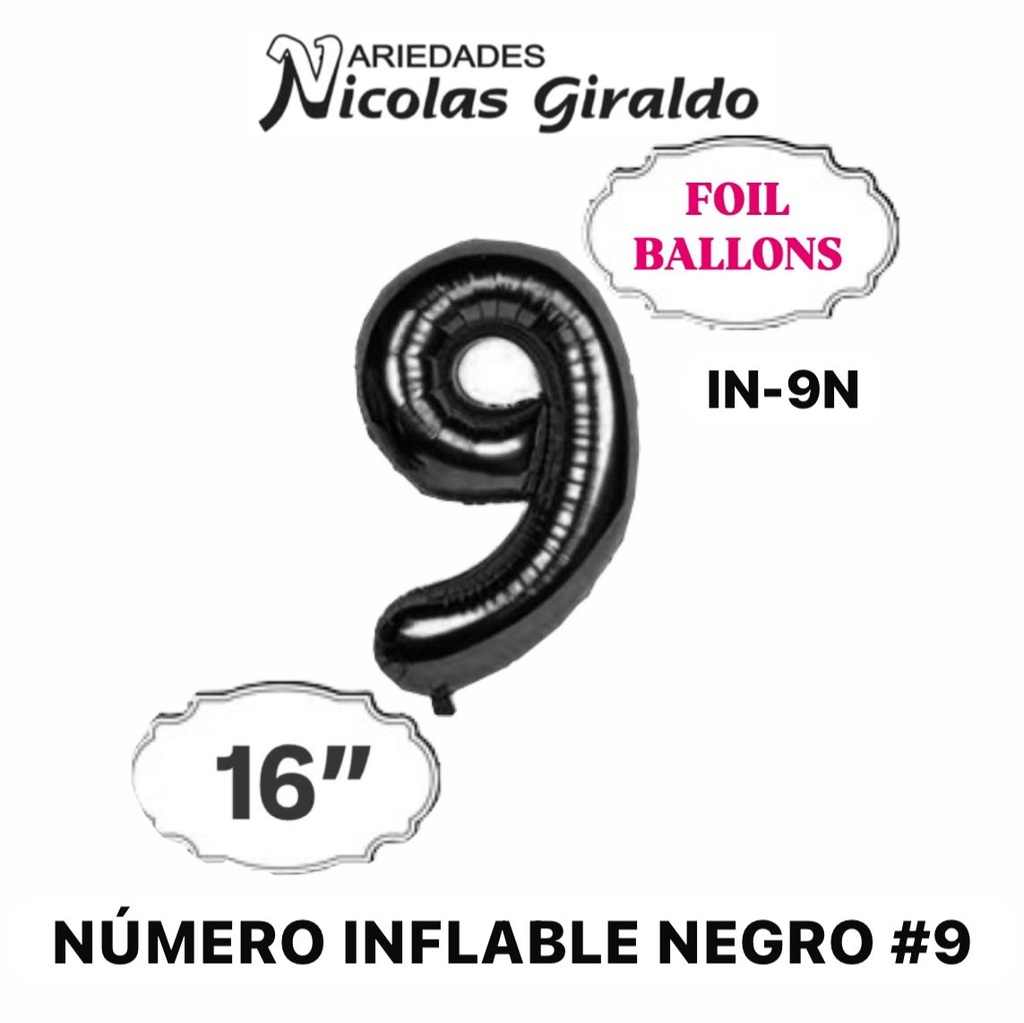 @Numero inflable negro #9