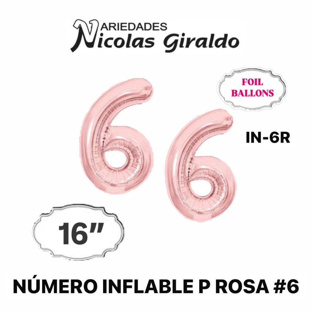 @Numero inflable p rosa #6