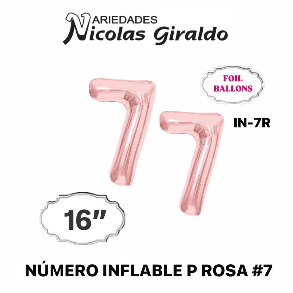 @Numero inflable p rosa #7