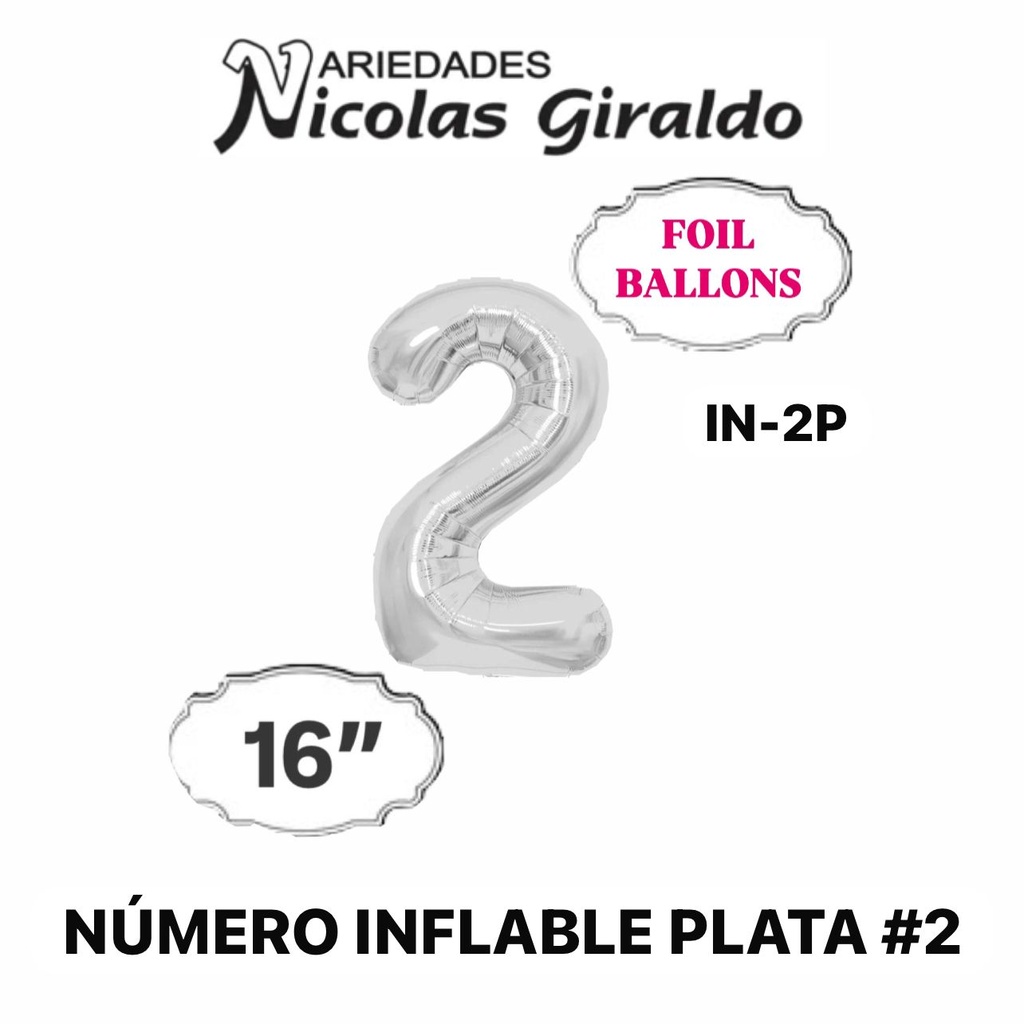 @Numero inflable plata #2