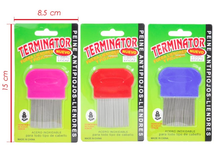 Peine piojo metalico