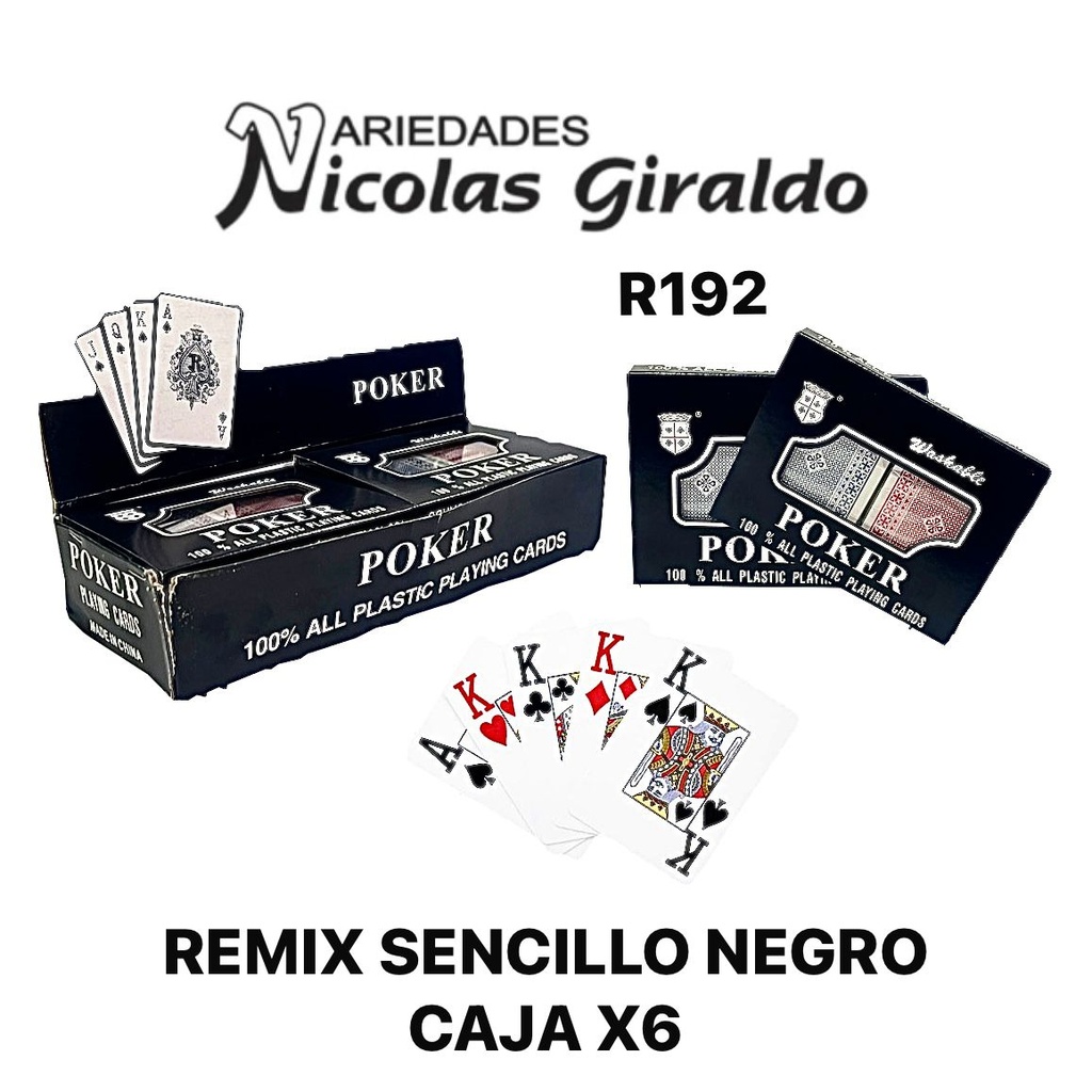 (192)Remix sencillo negro caja x6
