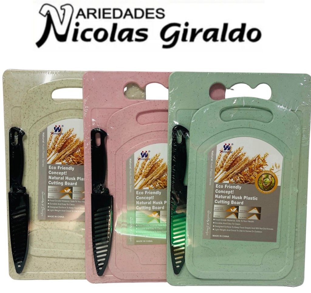 @Tabla picar x2 mas cuchillo cuadrada pastel