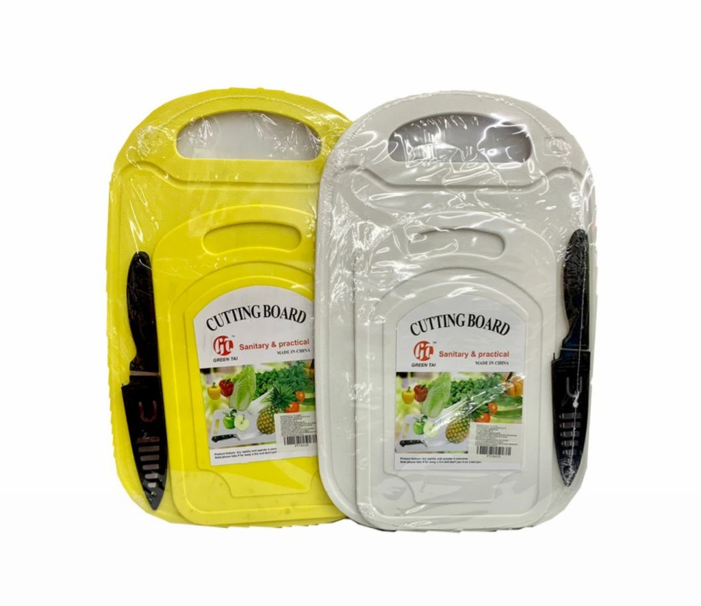 Tabla picar x2 mas cuchillo ovalada (PT18420)