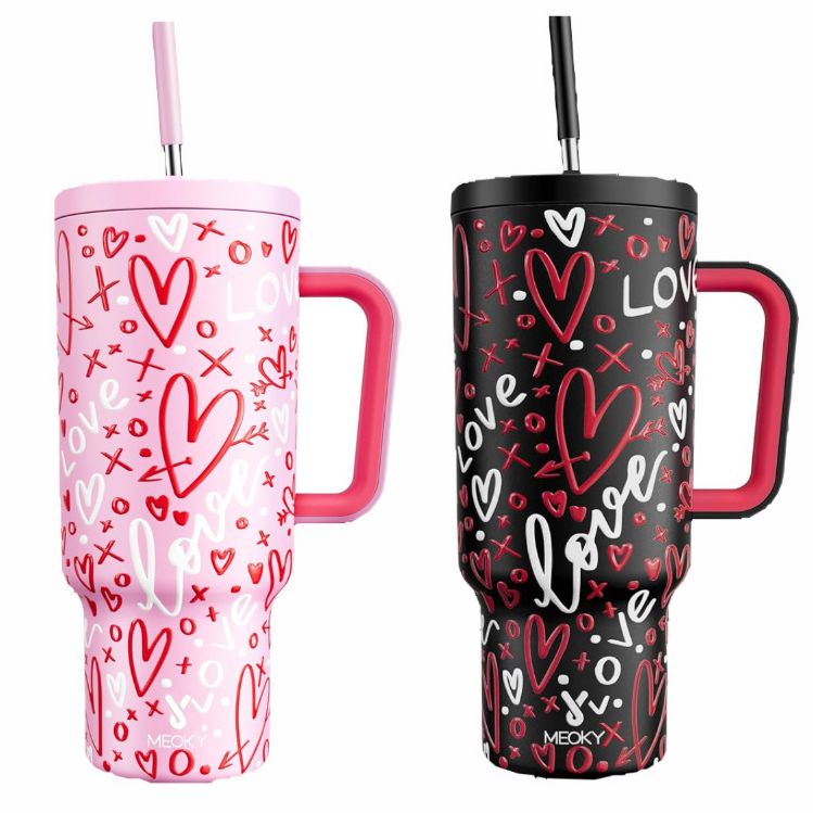 Termo metal estampado corazones 1.200ML