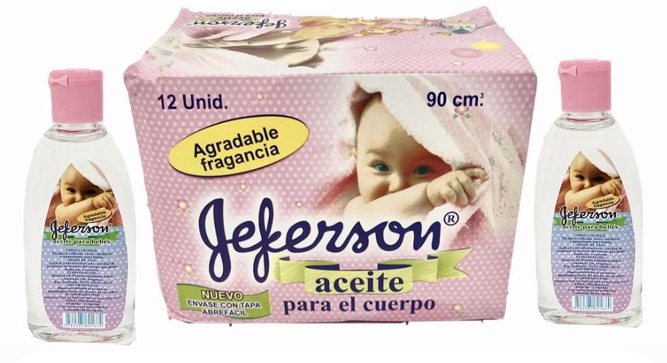 Aceite bebe x90ml jeferson caja x12 (UND $1.800)