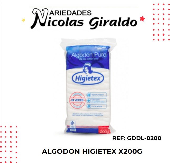 Algodon higietex x200g