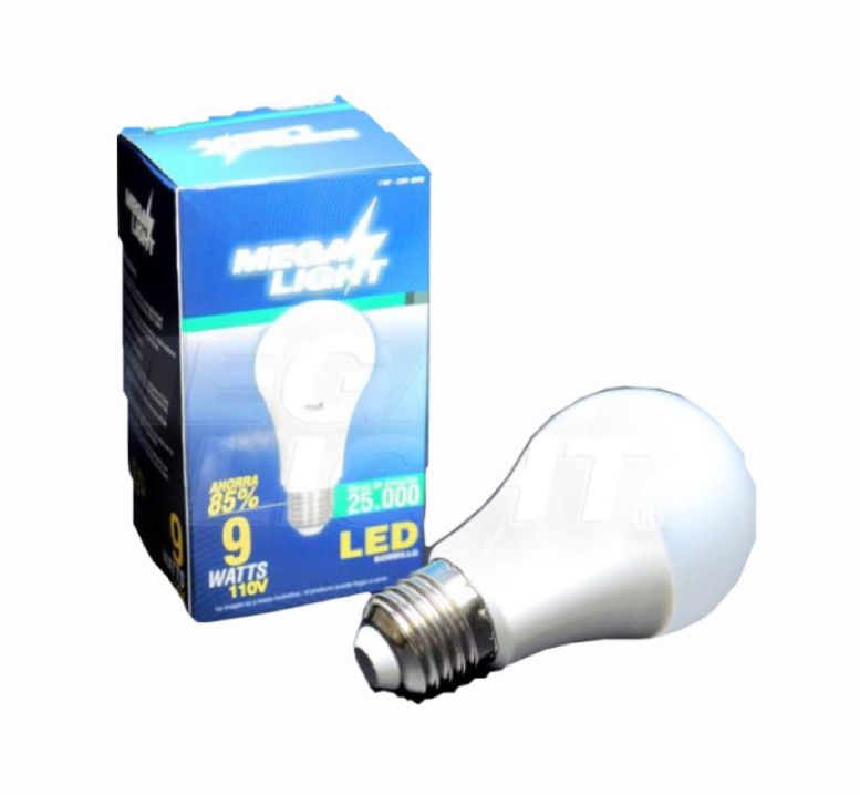 Bombillo megalight 9w redondo 