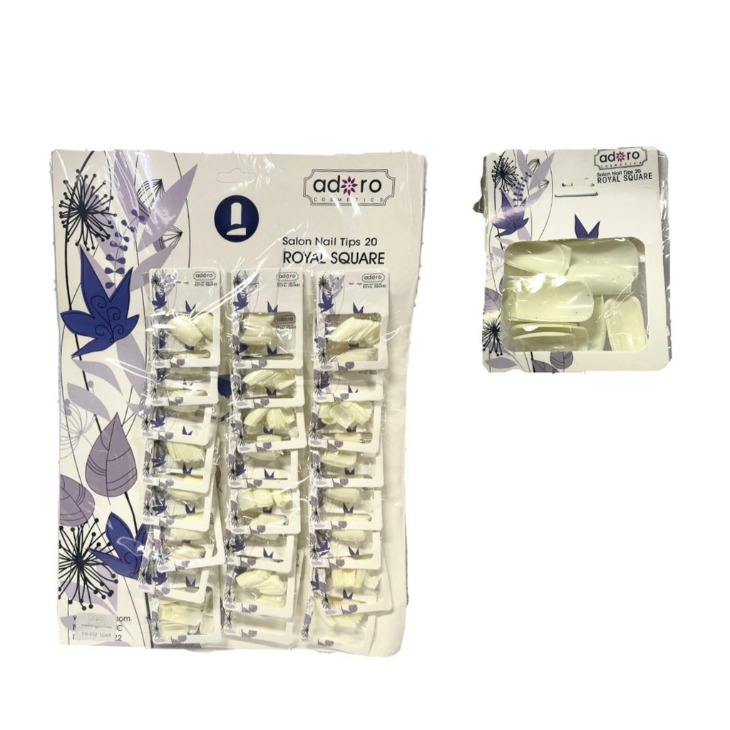 Uñas adoro ROYAL SQUARE x24 Carton morado 15122