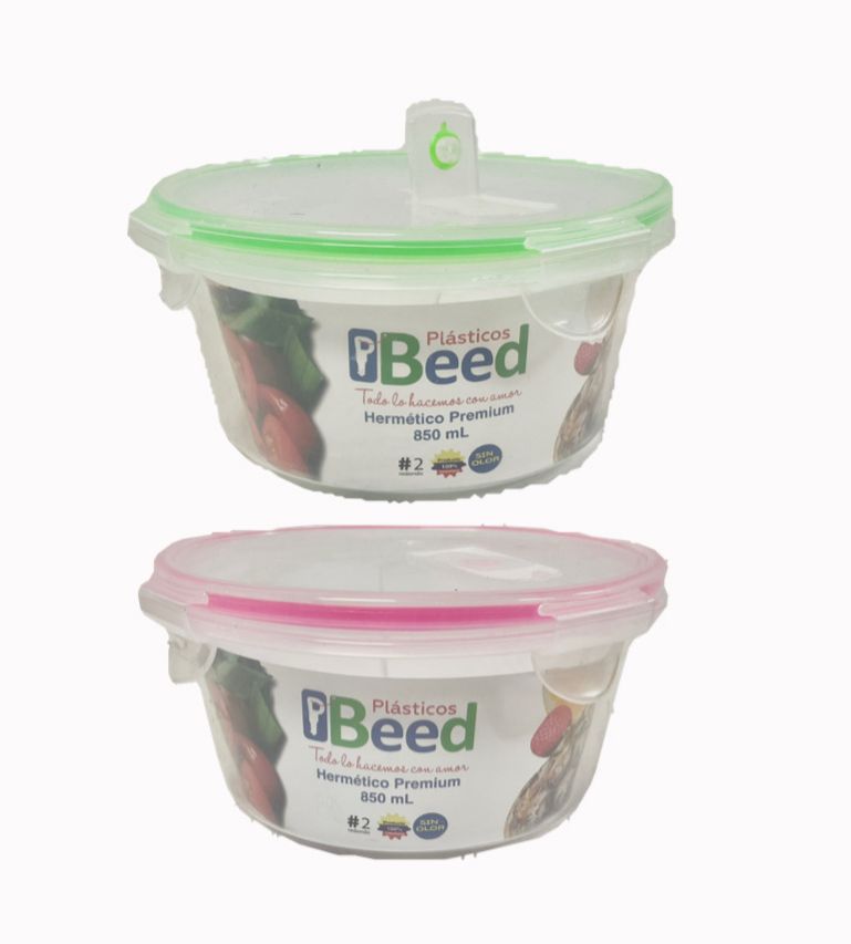 Coca hermetica redonda grande transparentre 850ml beed