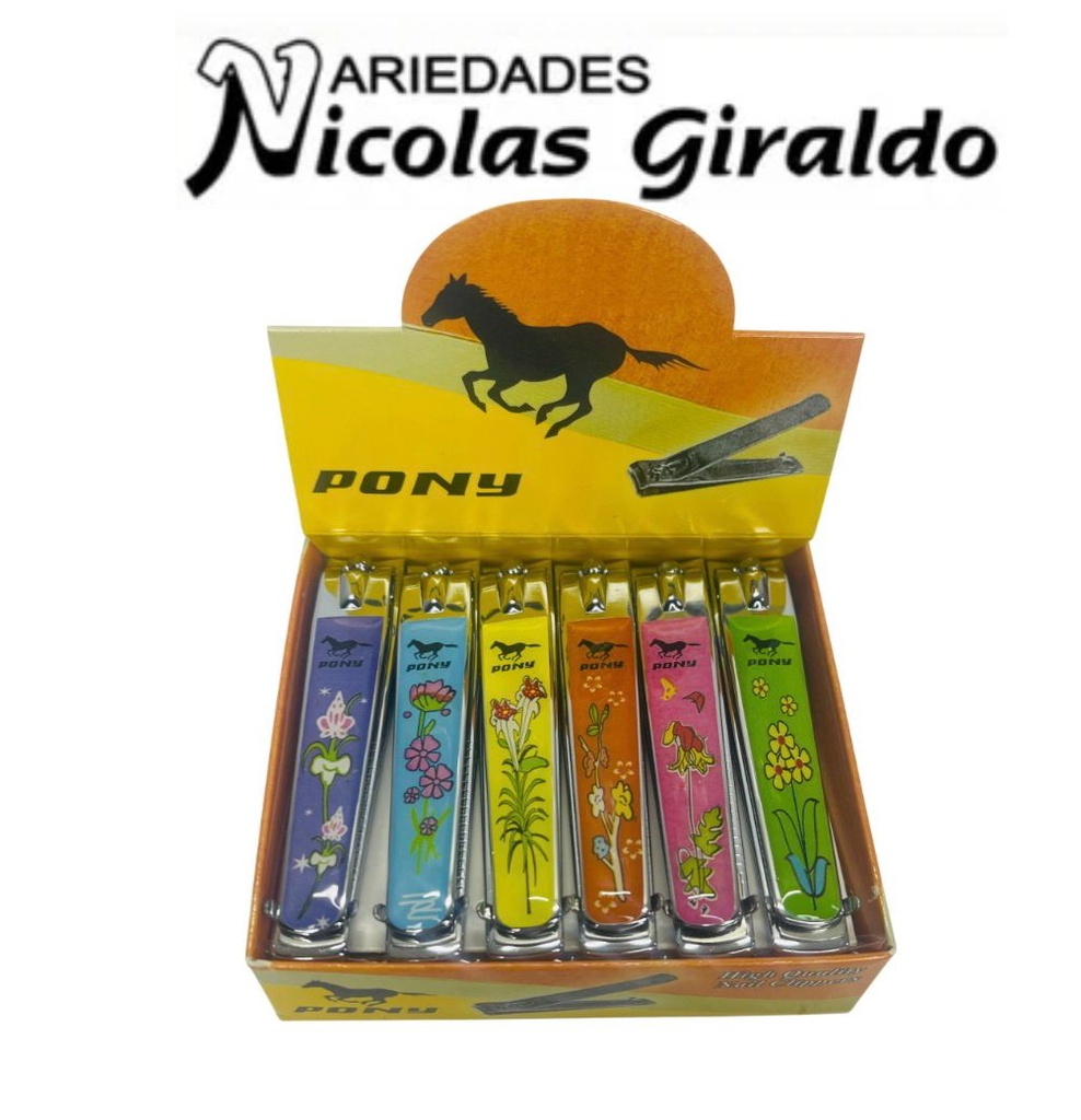 (N211)Corta uñas pony grande estamapado caja x12