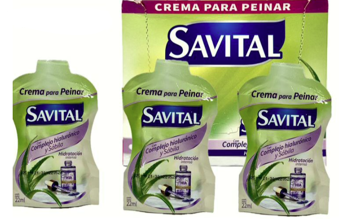 Crema peinar savital sobre caja x20