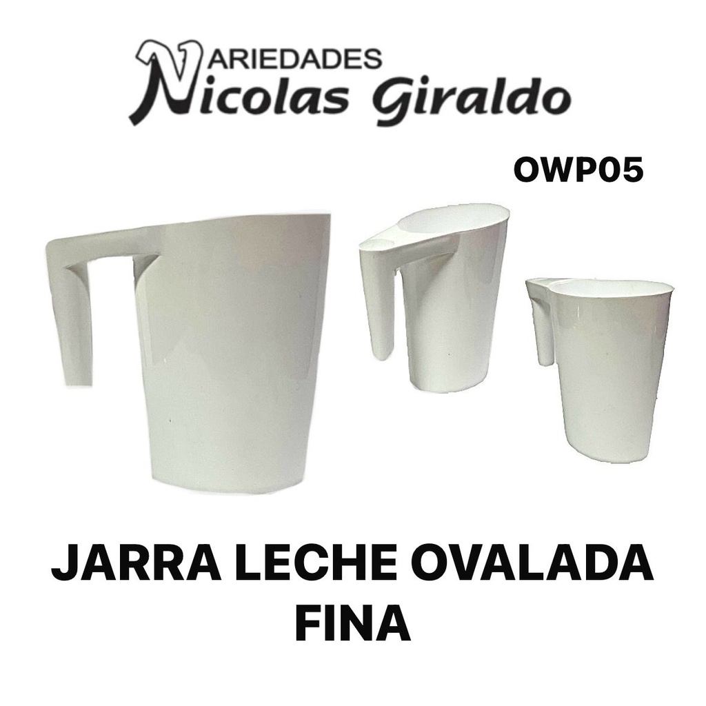 Jarra leche ovalada fina