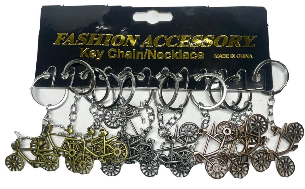 Llavero bicicleta metal pqt x12