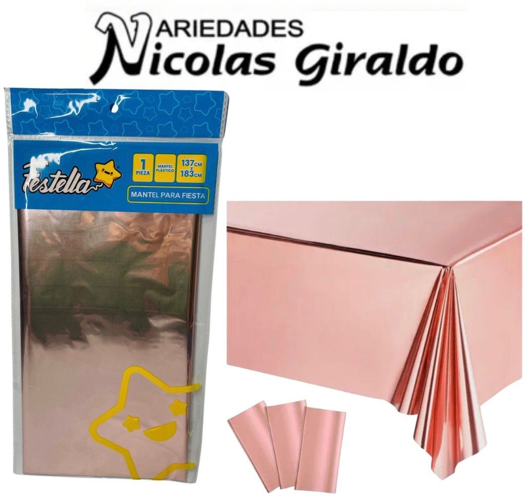 Mantel fiesta brillante palo rosa