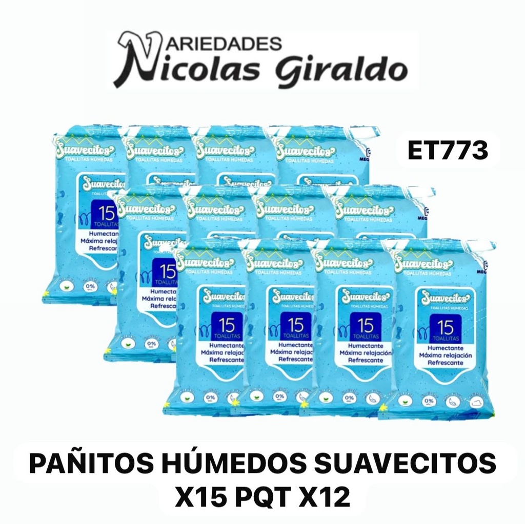 Pañitos humedo suavecitos X15 PQT X12 (UND $900)