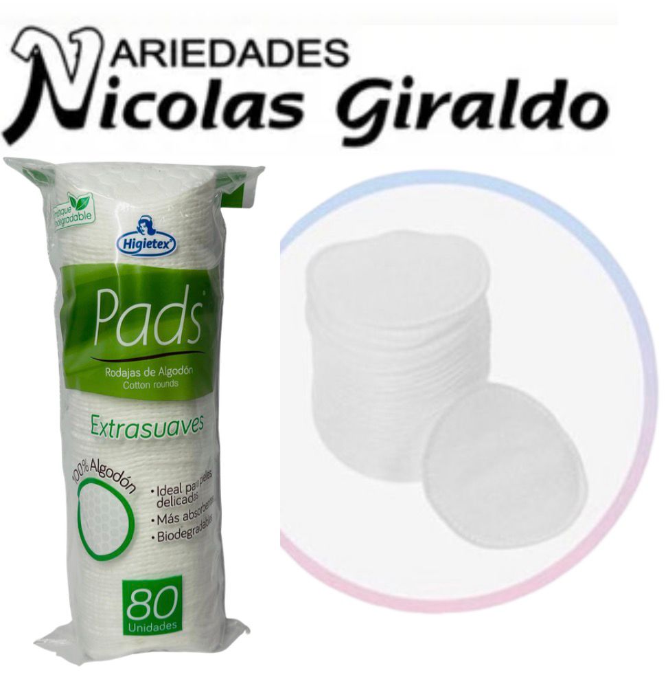 Rodajas desmaquillar pads x80