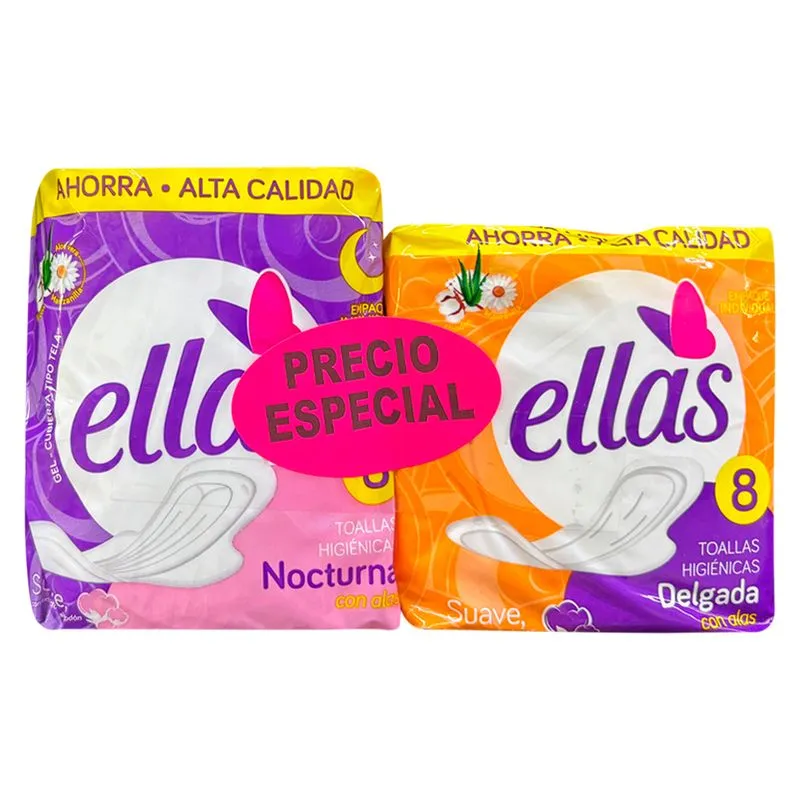 Toalla ellas nocturna x2 bolsa