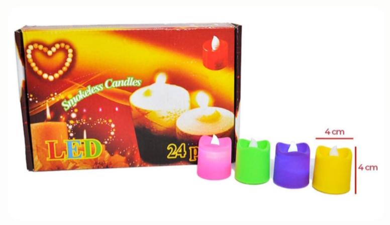 Vela pila mini multicolor X24