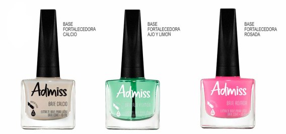 Esmalte admiss 10ml bases surtidas