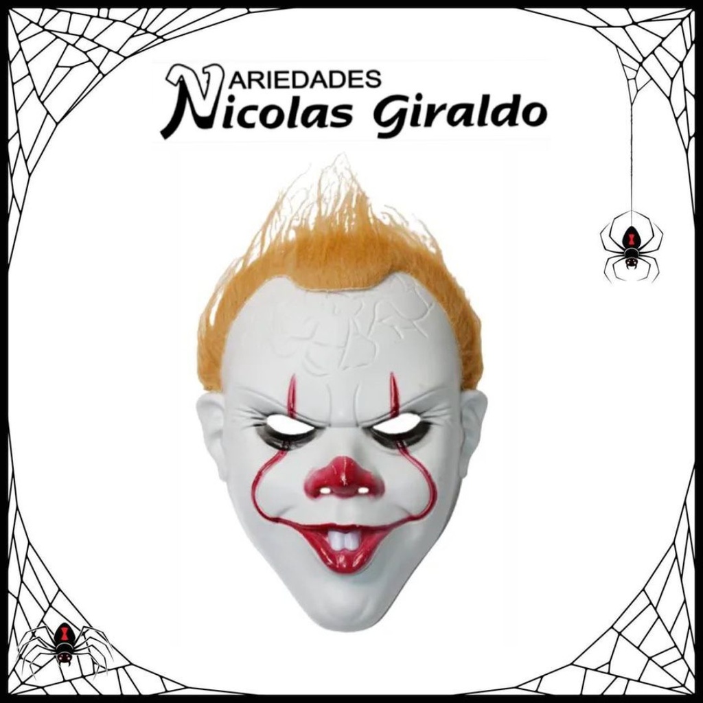 Mascara halloween payaso it con pelo