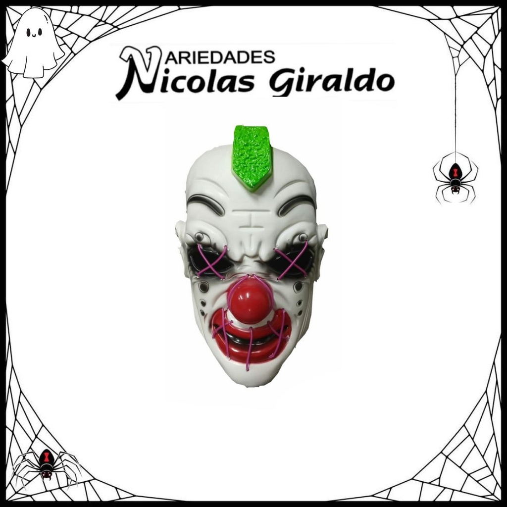 @Mascara halloween payaso cresta con luz