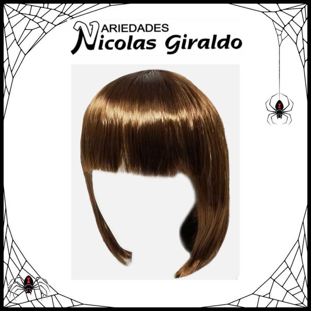 @Peluca halloween corta marron