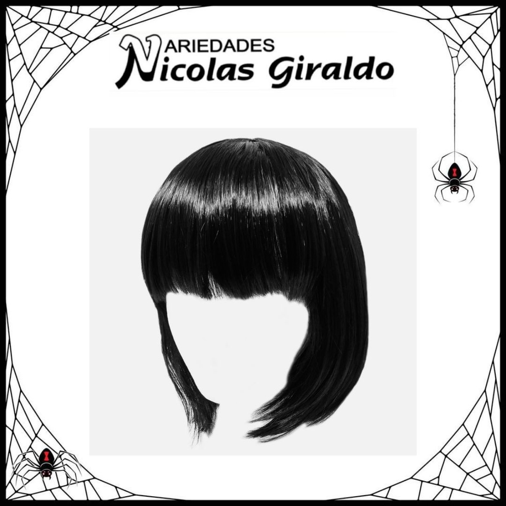 @Peluca halloween corta negra