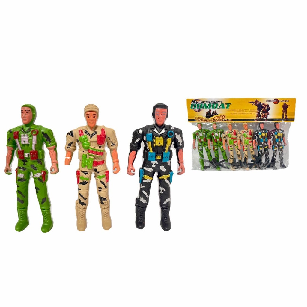 Muñeco soldado mediano x6