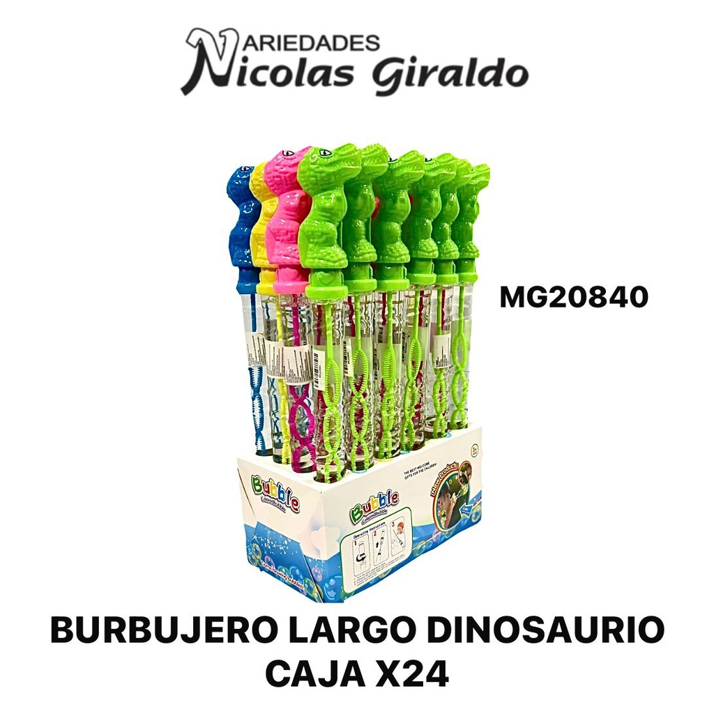 Burbujero largo dinosaurio caja x24